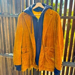 Men's Mustard Corduroy Hoodie Blazer combo